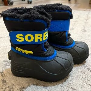 SOREL Snow Commander Boot Black Blue Toddler 7